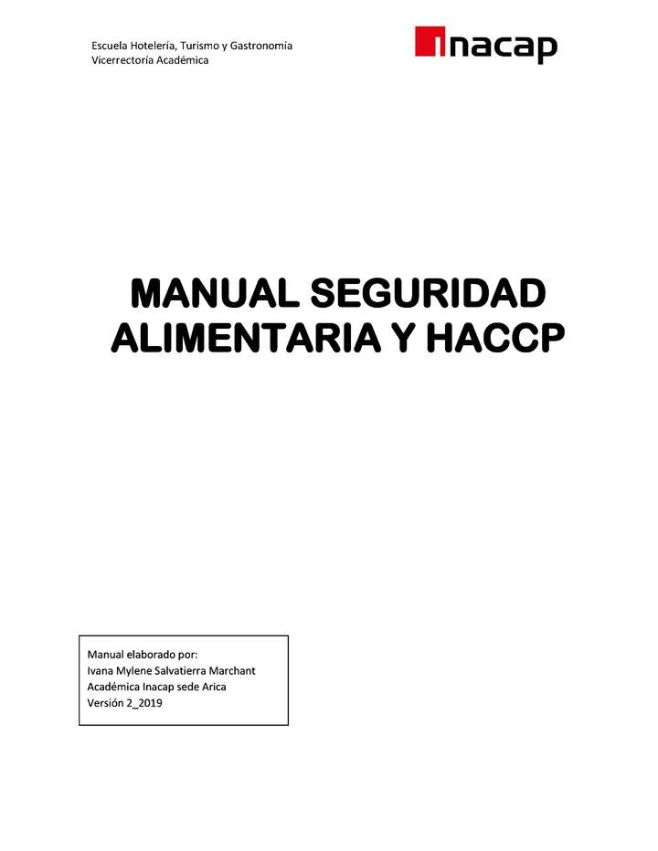 MANUAL SEGURIDAD ALIMENTARIA Y HACCP Imagen portada