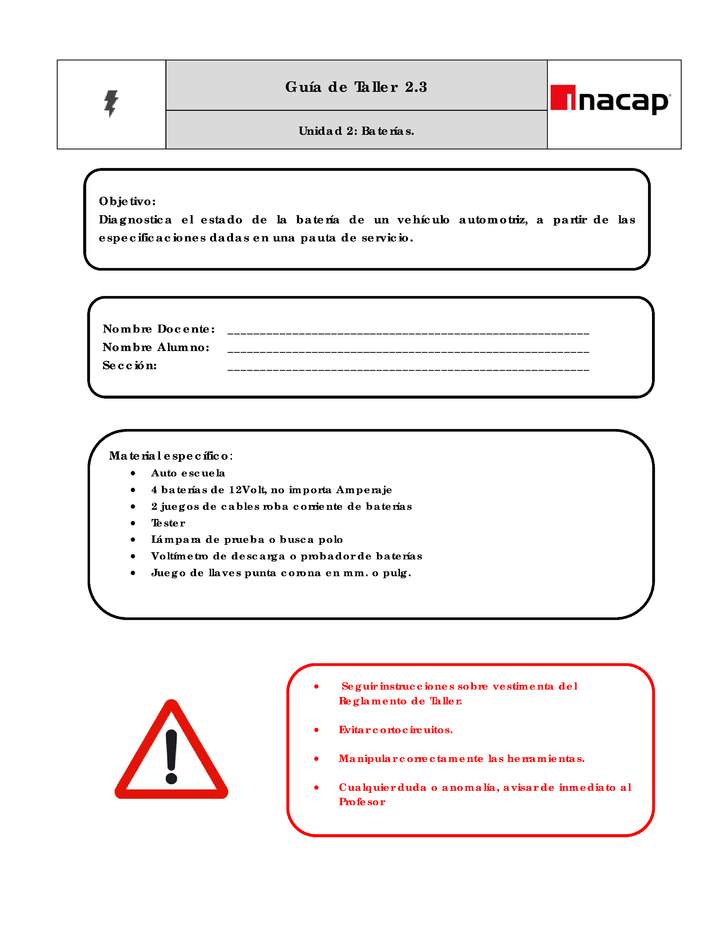 Guía Taller 2.3 Diagnóstico de las baterías Imagen portada