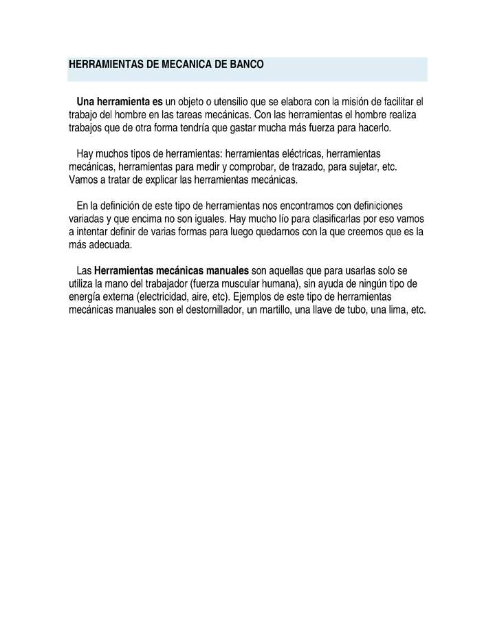 HERRAMIENTAS DE MECÁNICA DE BANCO Imagen portada