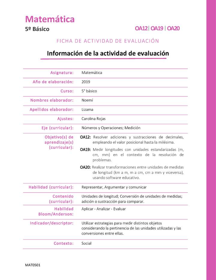 Evaluación Formativa: Vamos a medir Imagen portada