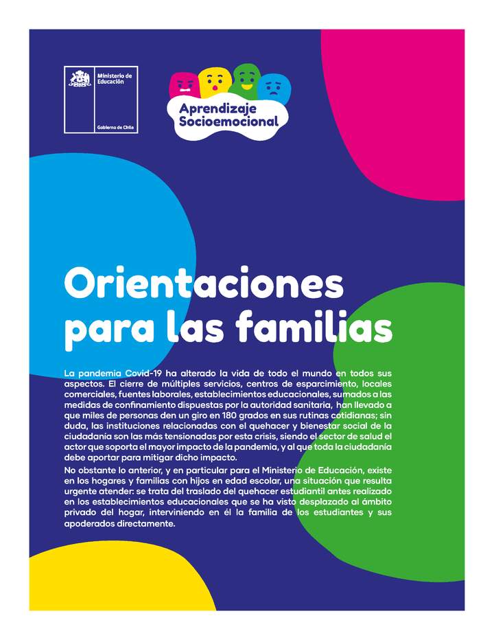 Orientaciones para las familias Imagen portada