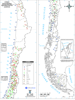 Mapa actividad agropecuaria y pesca a color Imagen portada