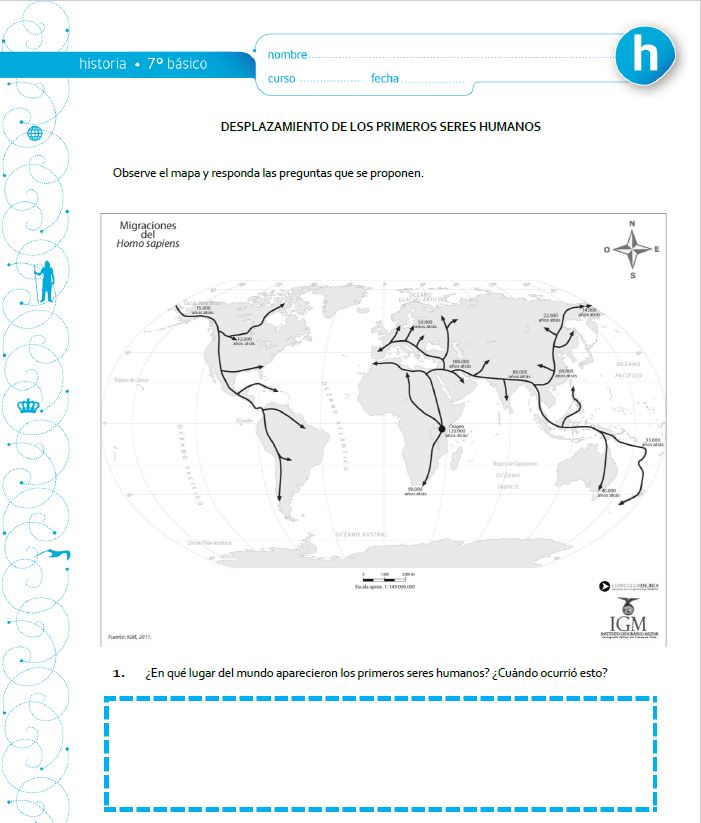 Desplazamiento de los primeros seres humanos Imagen portada