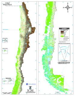 Mapa físico de Chile Imagen portada