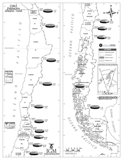Mapa población urbano rural de Chile Imagen portada