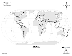 Mapa migraciones Homo Sapiens Imagen portada