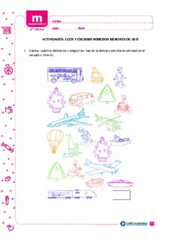 Leer y escribir números menores a 50 b Imagen portada