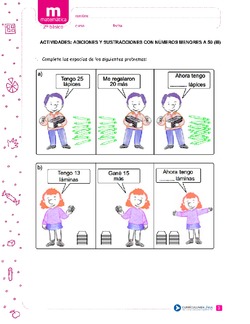 Adiciones y sustracciones con números menores a 50 (III) Imagen portada