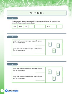 Formando números de tres dígitos con tarjetas Imagen portada