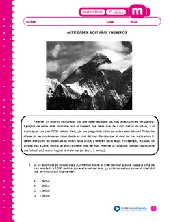Las montañas y números Imagen portada
