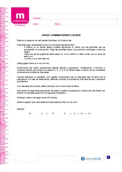 Juego: Combinaciones y dados Imagen portada