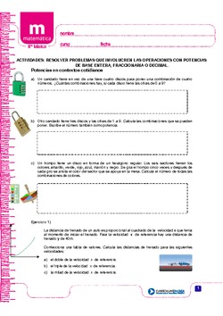 Resolver problemas que involucren las operaciones con potencias de base entera, fraccionaria o decimal Imagen portada