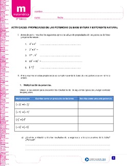 Propiedades de las potencias de base entera y exponente natural Imagen portada