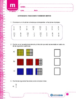 Fracciones y números mixtos Imagen portada