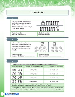 Actividades mayor que, menor que Imagen portada