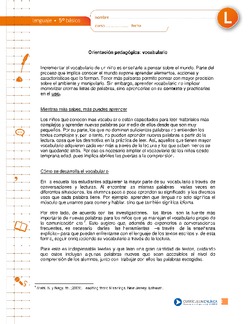 Orientación pedagógica: Vocabulario Imagen portada
