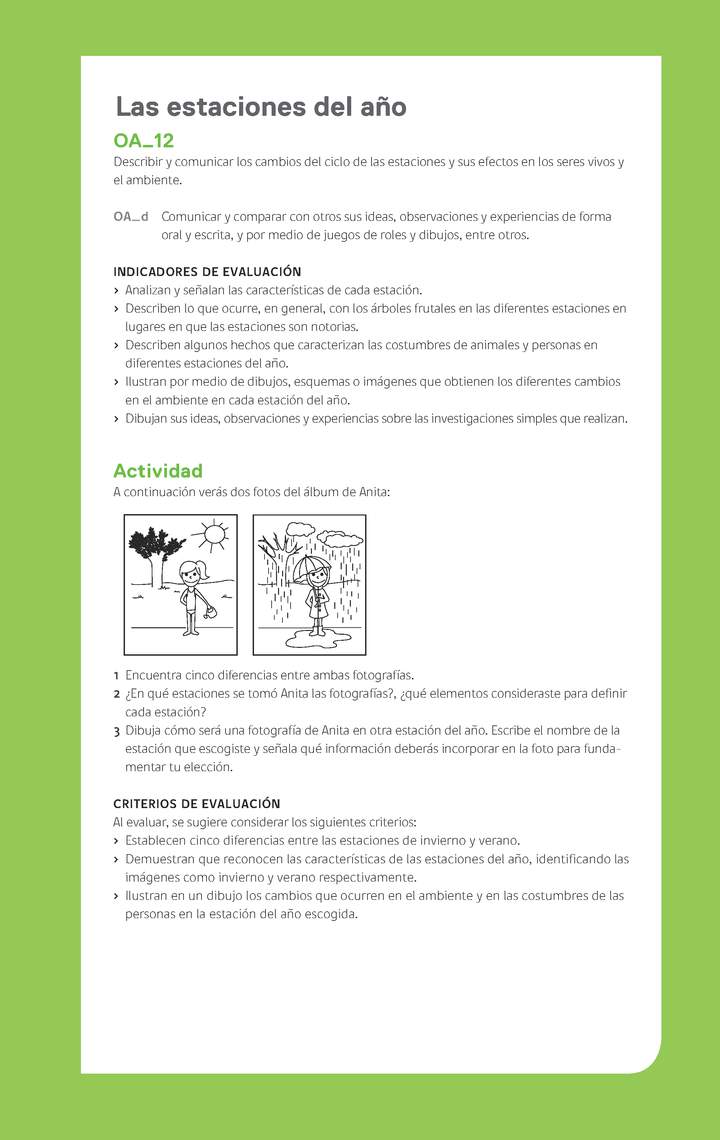 Evaluación Programa - OA12 - Las estaciones del año 2 Imagen portada