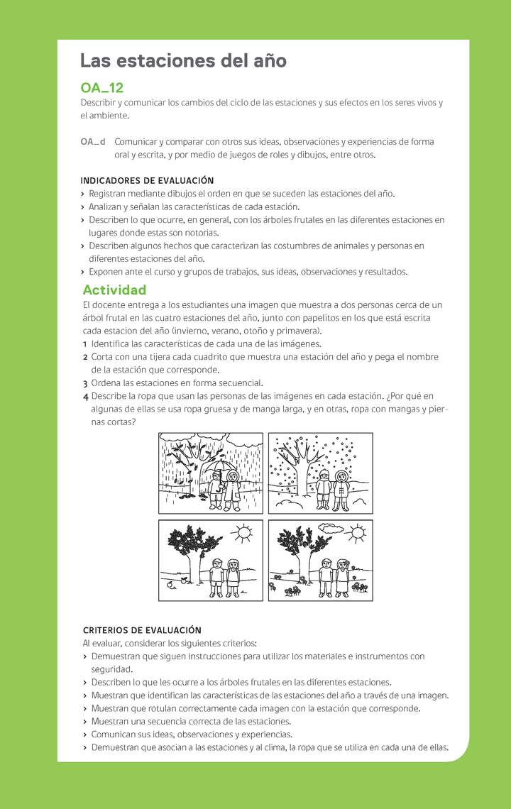 Evaluación Programa - OA12 - Las estaciones del año Imagen portada