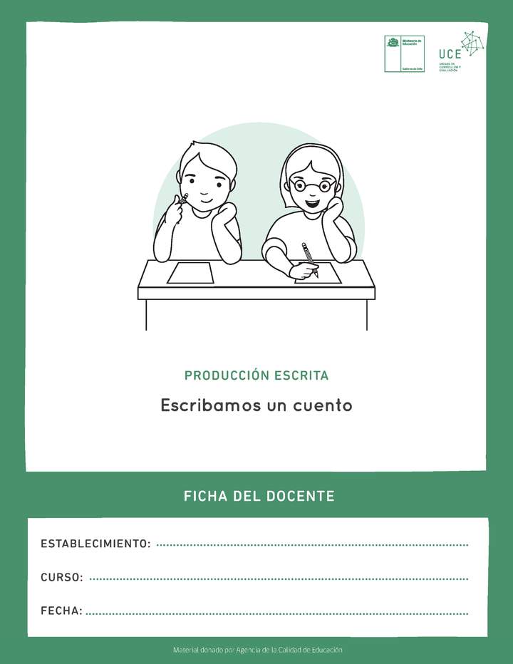Evaluación Formativa: Escribamos un cuento - Escritura Imagen portada