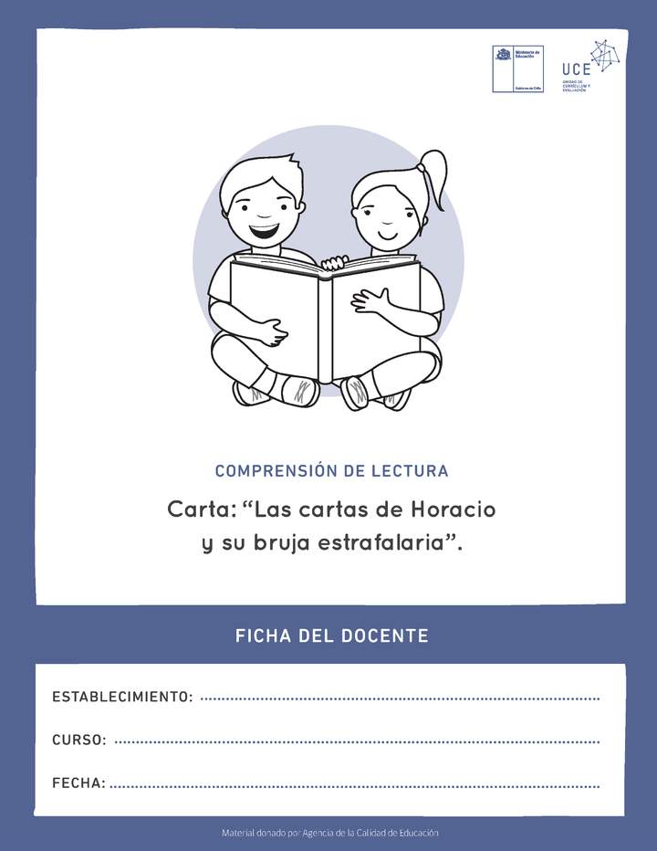 Evaluación Formativa: Carta - Lectura Imagen portada