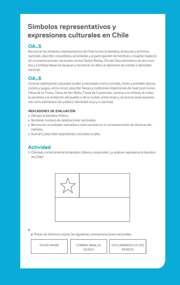 Evaluación Programa - OA05 - OA06 - Símbolos representativos y expresiones culturales en Chile Imagen portada
