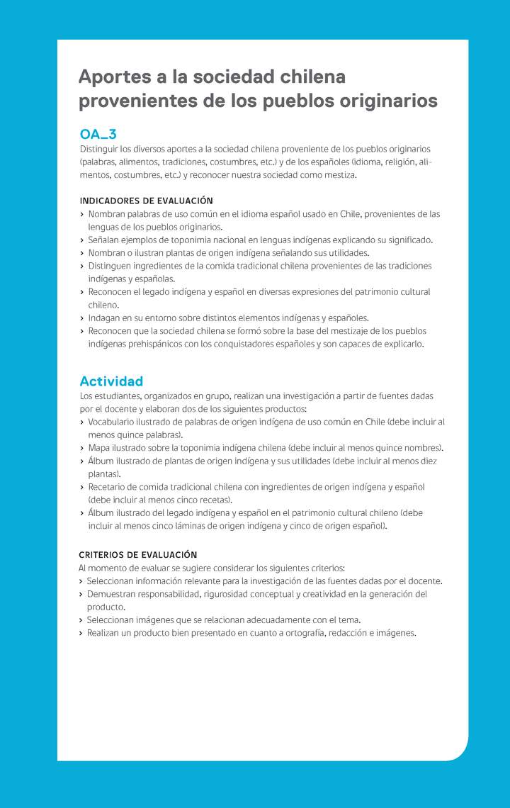 Evaluación Programa - OA03 - Aportes a la sociedad chilena provenientes de los pueblos originarios Imagen portada