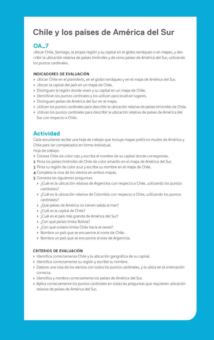 Evaluación Programa - OA07 - Chile y los países de América del Sur Imagen portada