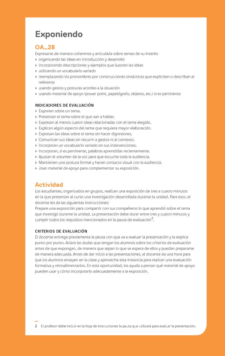 Evaluación Programa - OA28 - Exponiendo Imagen portada
