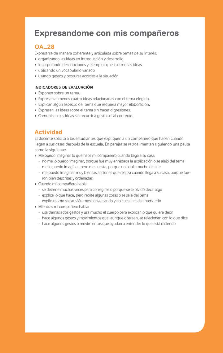 Evaluación Programa - OA28 - Expresandome con mis compañeros Imagen portada
