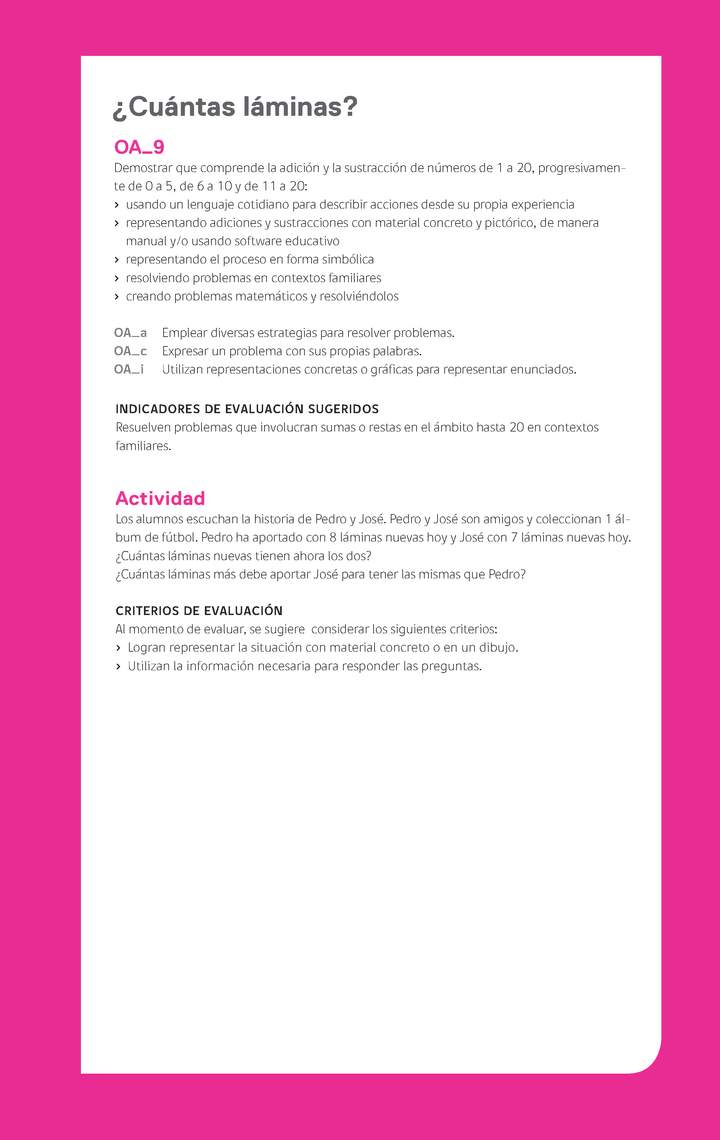 Ejemplo Evaluación Programas - OA09 - ¿Cuántas láminas? Imagen portada
