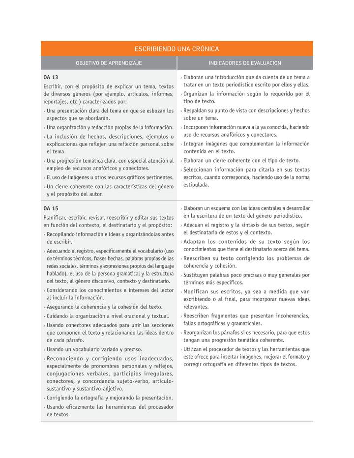 Evaluación Programas - LE1M OA13 - OA15 - U4 - ESCRIBIENDO UNA CRÓNICA Imagen portada