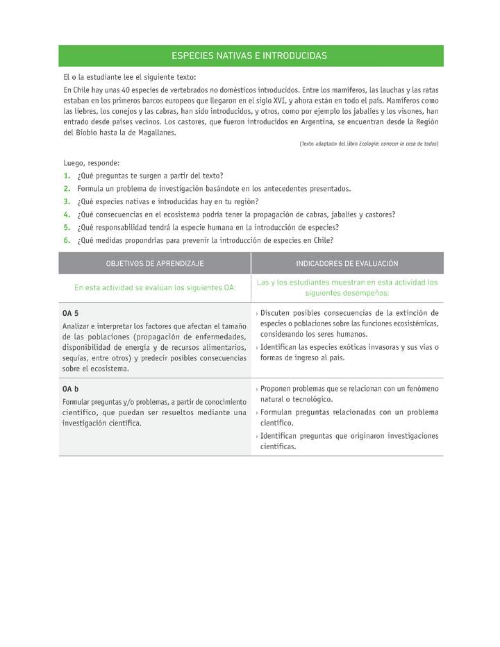 Evaluación Programas - CN1M - OA05 - U2 - ESPECIES NATIVAS E INTRODUCIDAS Imagen portada