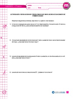 Resolución de problemas que involucre ecuaciones de primer grado Imagen portada