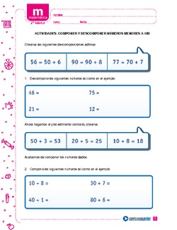 Componer y descomponer números menores a 100 Imagen portada