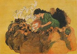 Ilustración: Esclava Morgiana y las tinajas Imagen portada