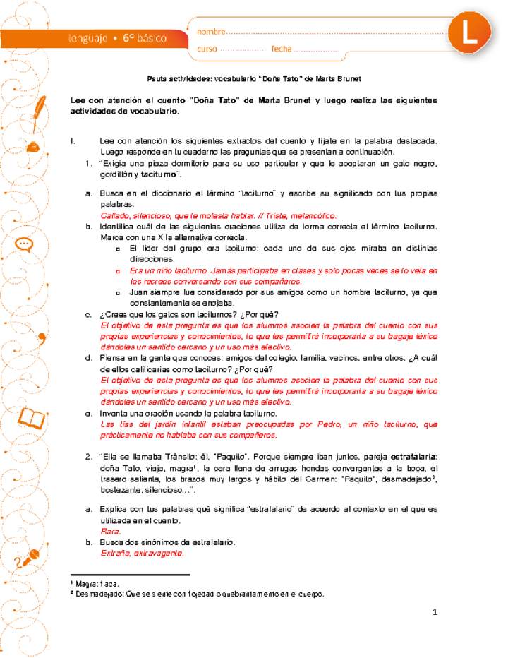 Vocabulario doña Tato Imagen portada