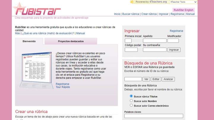 Rubistar. Es una herramienta gratuita que ayuda a los educadores a crear rúbricas de calidad. Imagen portada