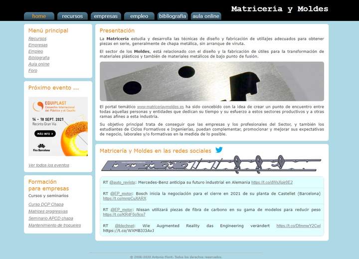 Matricería y moldes Imagen portada