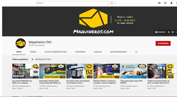 Canal Maquineros CNC Imagen portada