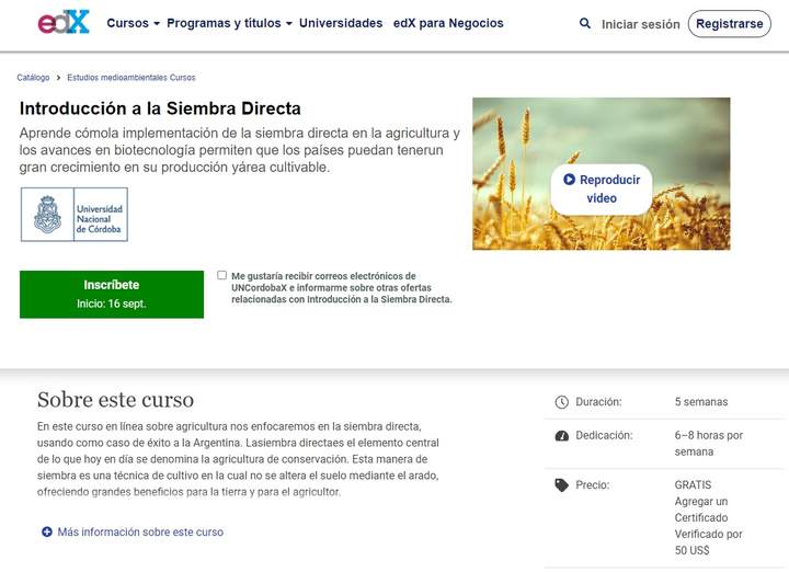 Introducción a la siembra directa UNC Imagen portada