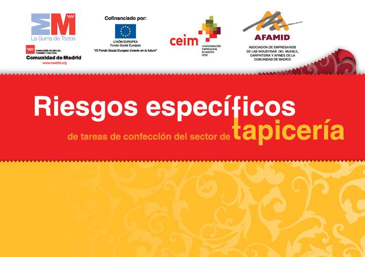 AFAMID (2012). Riesgos específicos de tareas de confección del sector de tapicería Imagen portada