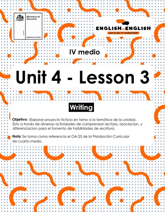 Actividades: Inglés 4° Medio Unidad 4 - Lesson 3 Imagen portada