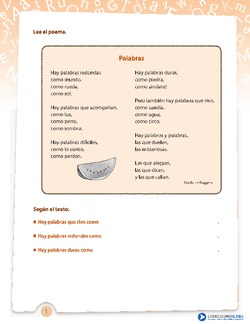 Comprensión poema palabras Imagen portada