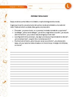Carta al autor Imagen portada