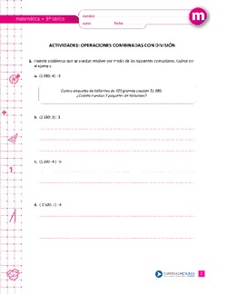 Operaciones combinadas con división Imagen portada