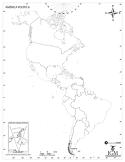 Mapa político de América Imagen portada