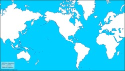 Mapa mudo del mundo con América al centro Imagen portada