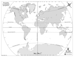 Mapa del mundo con las coordenadas geográficas Imagen portada