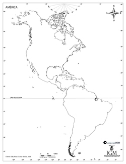 Mapa de América mudo Imagen portada