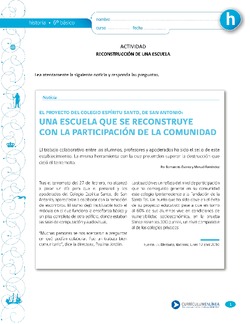 Actividad sobre la reconstrucción de una escuela Imagen portada